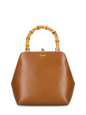 Jil Sander: Small Goji square frame leather bag - Acorn - women_0 | Luisa Via Roma