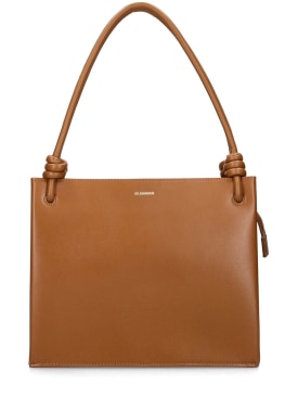 Jil Sander: Medium Giro leather shoulder bag - Acorn - women_0 | Luisa Via Roma