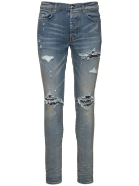 Amiri: 15cm MX1 bandana tapered denim jeans - Clay Indigo - men_0 | Luisa Via Roma