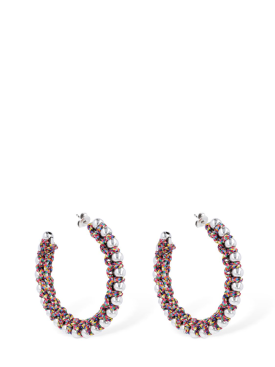Isabel Marant: Bonni hoop earrings - Multi/Silver - women_0 | Luisa Via Roma