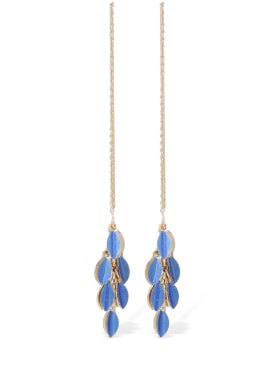 Isabel Marant: Color shiny Lea earrings - Blue/Gold - women_0 | Luisa Via Roma