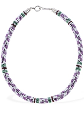 Isabel Marant: Betsy beaded collar necklace - Multi/Lilac - women_0 | Luisa Via Roma