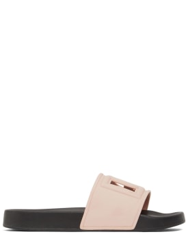 Dolce&Gabbana: 20mm Saint Barth rubber slides - Pink/Black - women_0 | Luisa Via Roma