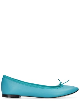 Repetto: 10毫米Cendrillon皮革芭蕾平底鞋 - Lagoon Blue - women_0 | Luisa Via Roma