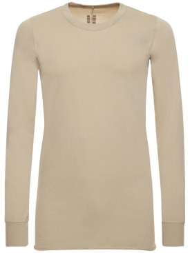 Rick Owens: T-shirt en jersey de coton - Perle - men_0 | Luisa Via Roma