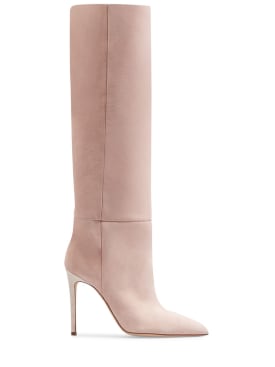 Paris Texas: 105mm Suede tall boots - Blush - women_0 | Luisa Via Roma