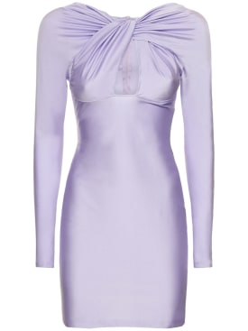 Coperni: Twisted cutout jersey mini dress - Lilac - women_0 | Luisa Via Roma