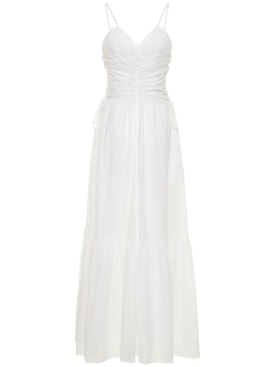 Marant Etoile: Giana cotton voile long dress - White - women_0 | Luisa Via Roma