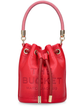 Marc Jacobs: The Mini leather bucket bag - Red - women_0 | Luisa Via Roma