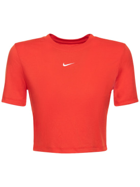 Nike: Crop t-shirt - Red - women_0 | Luisa Via Roma