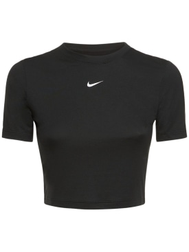 Nike: Crop t-shirt - Black - women_0 | Luisa Via Roma