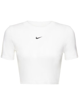 Nike: T-shirt court - Blanc - women_0 | Luisa Via Roma