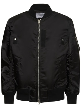 Sacai: Nylon twill jacket - Black - men_0 | Luisa Via Roma
