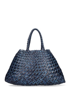 Dragon Diffusion: Small Santa Croce leather shoulder bag - Marine Brush - women_0 | Luisa Via Roma