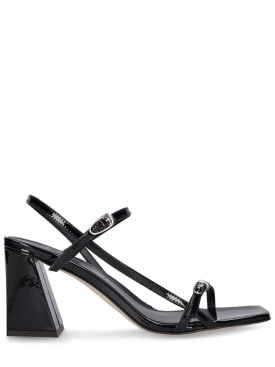 Aeyde: 75mm Hilda patent leather sandals - Black - women_0 | Luisa Via Roma