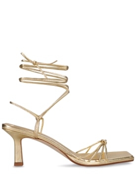 Aeyde: 65mm Roda laminated leather sandals - Gold - women_0 | Luisa Via Roma