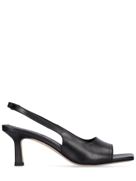 Aeyde: 65mm Juno leather sandals - Black - women_0 | Luisa Via Roma
