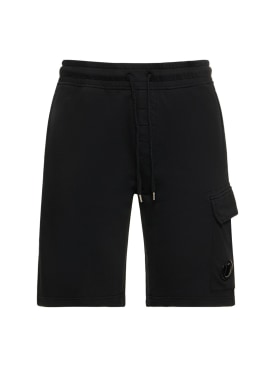 C.P. Company: Light cotton cargo shorts - Black - men_0 | Luisa Via Roma