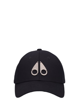 Moose Knuckles: Logo cotton baseball cap - Black - men_0 | Luisa Via Roma
