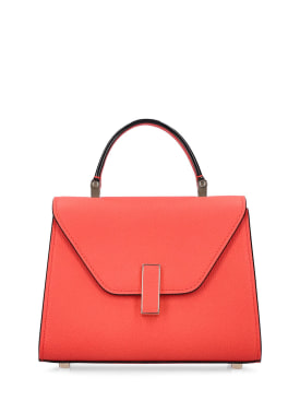 Valextra: Micro Iside leather top handle bag - Papavero - women_0 | Luisa Via Roma