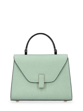 Valextra: Micro Iside leather top handle bag - Aquamenta - women_0 | Luisa Via Roma