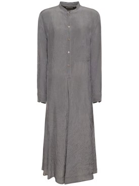 Lemaire: 粘胶纤维迷笛衬衫裙 - 灰色 - women_0 | Luisa Via Roma