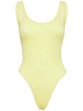 Reina Olga: Papaia crinkled one piece swimsuit - Yellow - women_0 | Luisa Via Roma