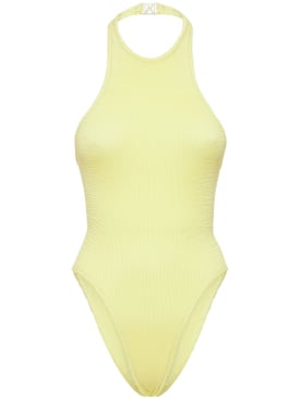 Reina Olga: The Surfer crinkled one piece swimsuit - Yellow - women_0 | Luisa Via Roma