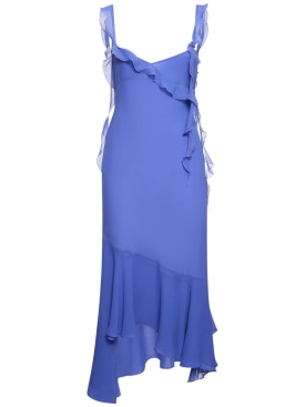 The Andamane: Miranda silk georgette long dress - Blue - women_0 | Luisa Via Roma