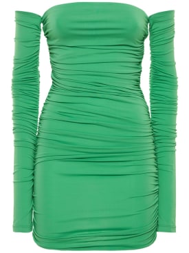 The Andamane: Linda viscose jersey crepe mini dress - Green - women_0 | Luisa Via Roma