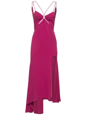 The Andamane: Layla stretch silk georgette midi dress - Pink - women_0 | Luisa Via Roma