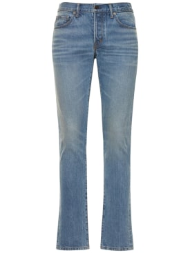 Tom Ford: Light indigo rinse slim fit jeans - Blue - men_0 | Luisa Via Roma