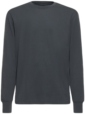 Tom Ford: T-shirt manches longues en lyocell et coton - Gris - men_0 | Luisa Via Roma