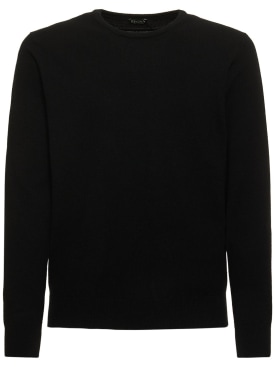 Zegna: Oasi cashmere knit crewneck sweater - Black - men_0 | Luisa Via Roma