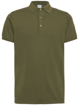 ASPESI: Cotton knit polo shirt - Military Green - men_0 | Luisa Via Roma