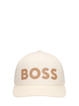 Boss: Kappe aus Baumwolle mit Logostickerei - Open White - men_0 | Luisa Via Roma