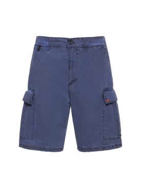 SUNDEK: Cargo-Shorts aus Baumwollpopeline - Dunkelblau - men_0 | Luisa Via Roma
