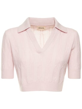 Khaite: Lylith cashmere sweater - Light Pink - women_0 | Luisa Via Roma