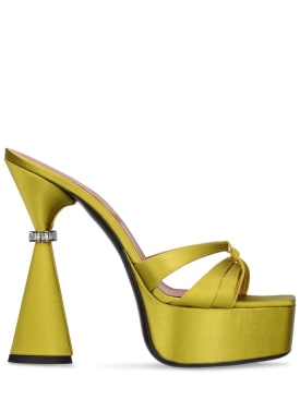 D'accori: 130毫米Sienna绸缎穆勒鞋 - 黄色 - women_0 | Luisa Via Roma