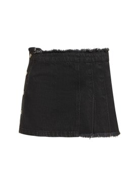 Dark denim shop mini wrap skirt