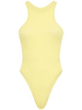 Reina Olga: Windsurfer Crickle one piece swimsuit - Yellow - women_0 | Luisa Via Roma