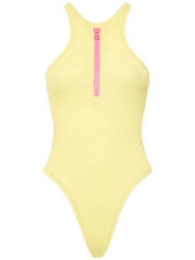 Reina Olga: Windsurfer Crickle one piece swimsuit - Yellow - women_0 | Luisa Via Roma