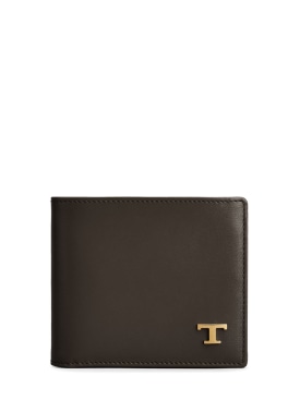 Tod's: Logo bifold wallet - Tobacco - men_0 | Luisa Via Roma