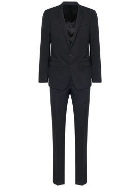 Dolce&Gabbana: Two-piece stretch wool suit - Black - men_0 | Luisa Via Roma