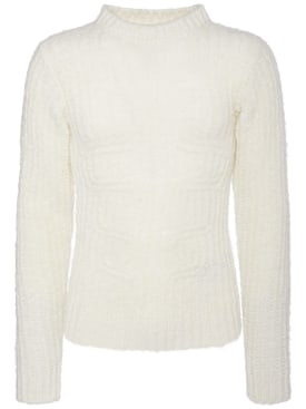 Dsquared2: Ribbed wool blend sweater - Off White - men_0 | Luisa Via Roma