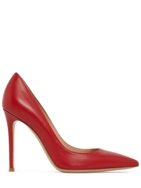 Gianvito Rossi: Zapatos de tacón Gianvito de piel 105mm - Rojo - women_0 | Luisa Via Roma