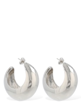 Isabel Marant: Shiny Crescent big hoop earrings - Silver - women_0 | Luisa Via Roma