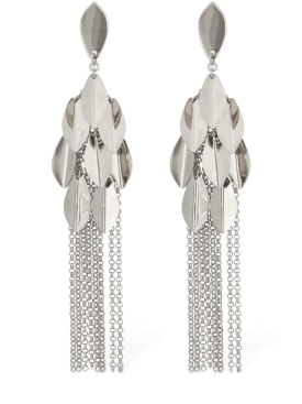 Isabel Marant: Shiny Lea pendant earrings - Silver - women_0 | Luisa Via Roma