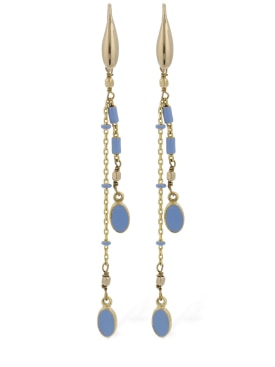 Isabel Marant: Casablanca resin pendant earrings - Blue/Gold - women_0 | Luisa Via Roma