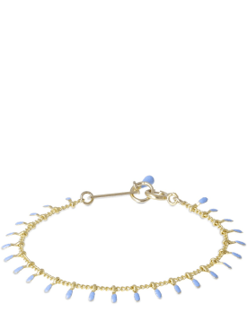 Isabel Marant: Bracelet avec perles en résine Casablanca - Bleu/Or - women_0 | Luisa Via Roma